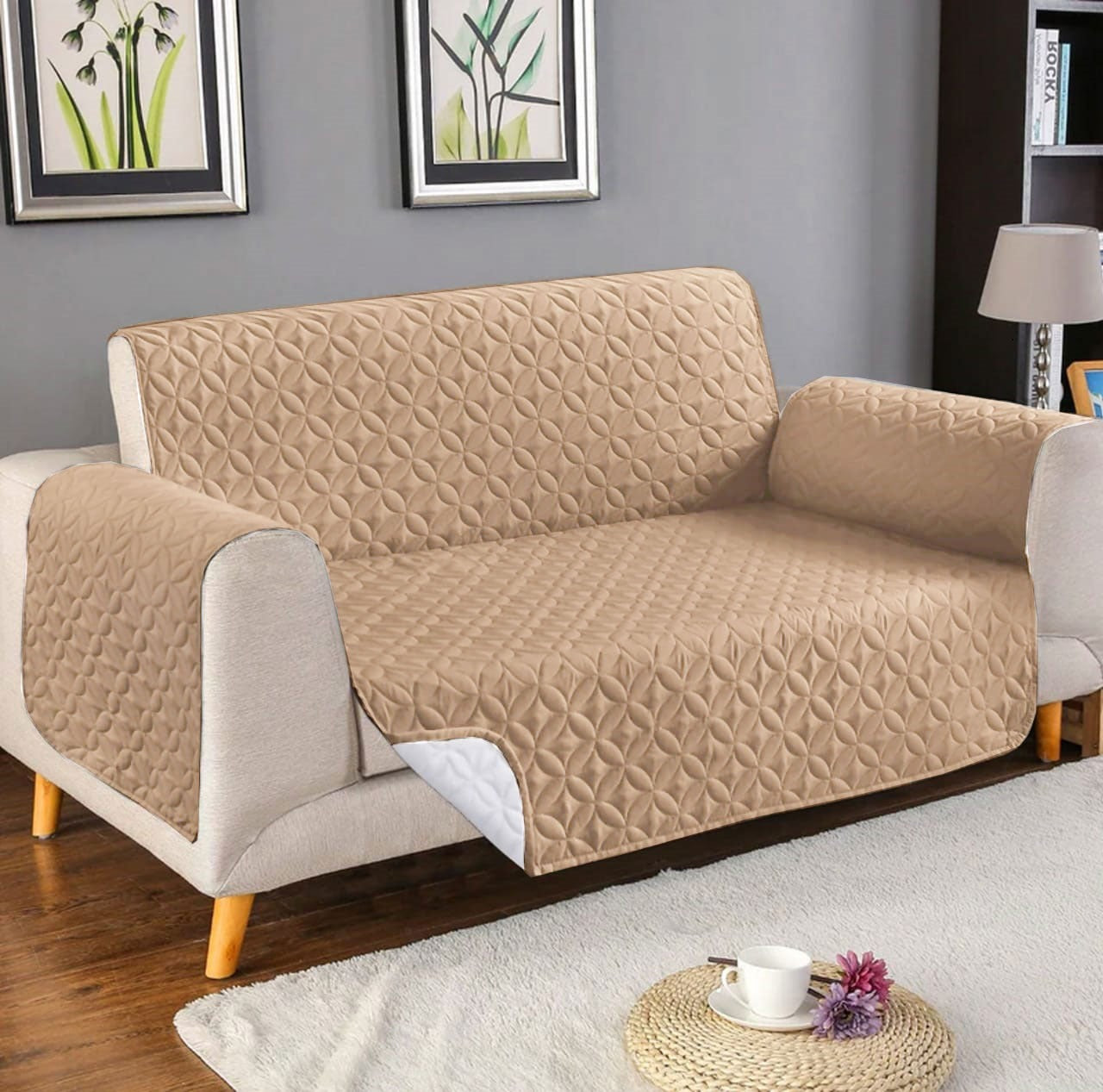 "Premium Quilted Sofa Cover – Soft, Washable & Anti-Slip Protector | SAJewelryPK