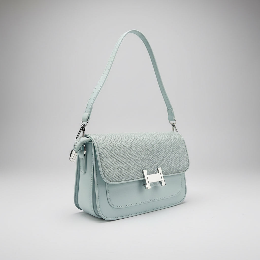 Light Blue Crossbody Bag for Women | Glitter Faux Leather Shoulder Purse with Adjustable Strap SA jewelry pk