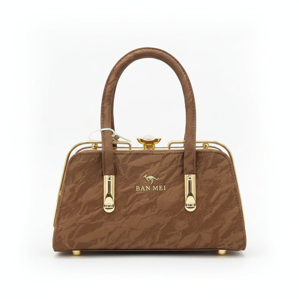 Elegant Textured Shoulder Bag with Leather Handle & Metal Buckle Detailing SA jewellery pk