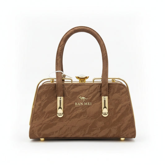 Elegant Textured Shoulder Bag with Leather Handle & Metal Buckle Detailing SA jewellery pk