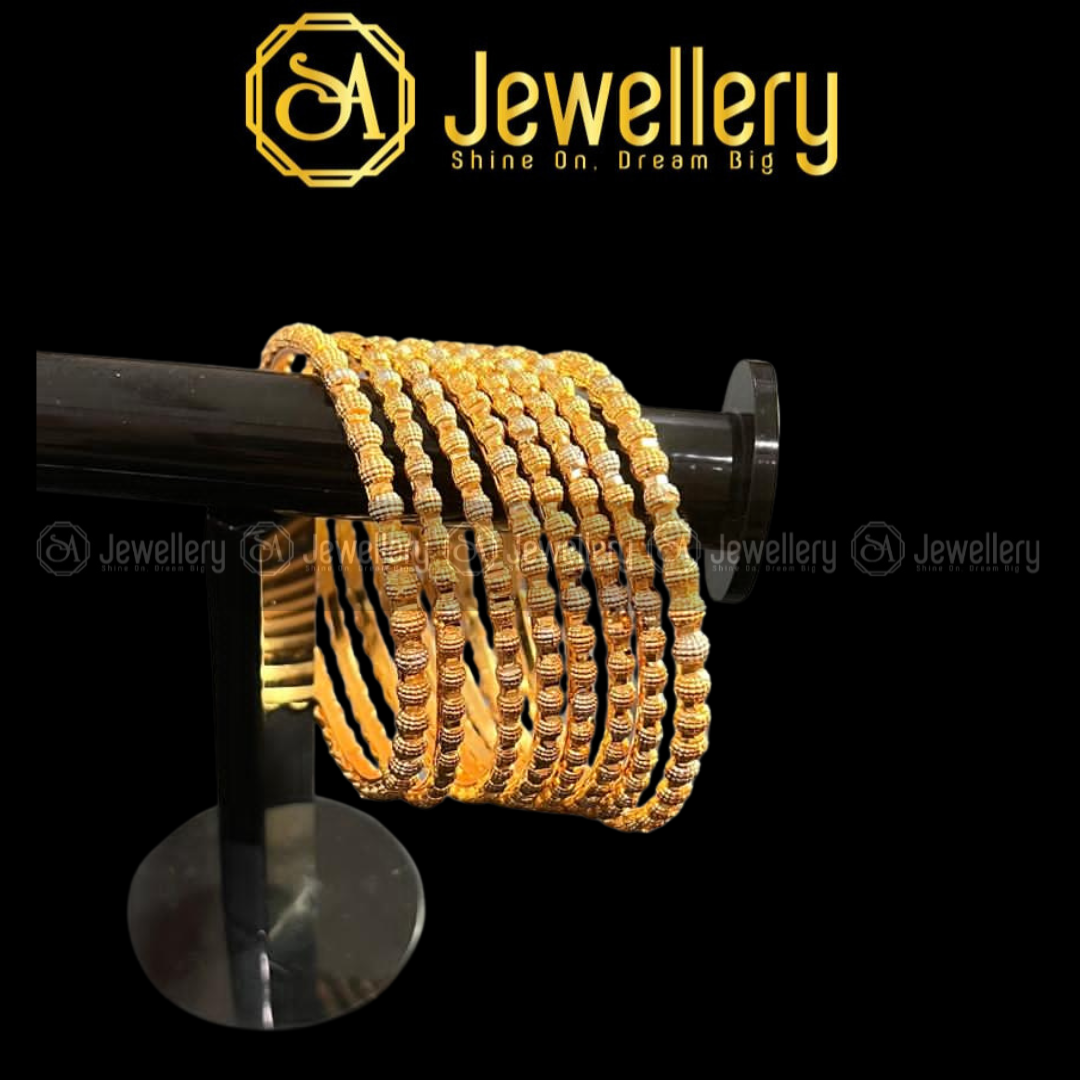 Elegant 8-Piece Gold Plated Bangle Set | Classic Everyday Wear Churi with Subtle Design