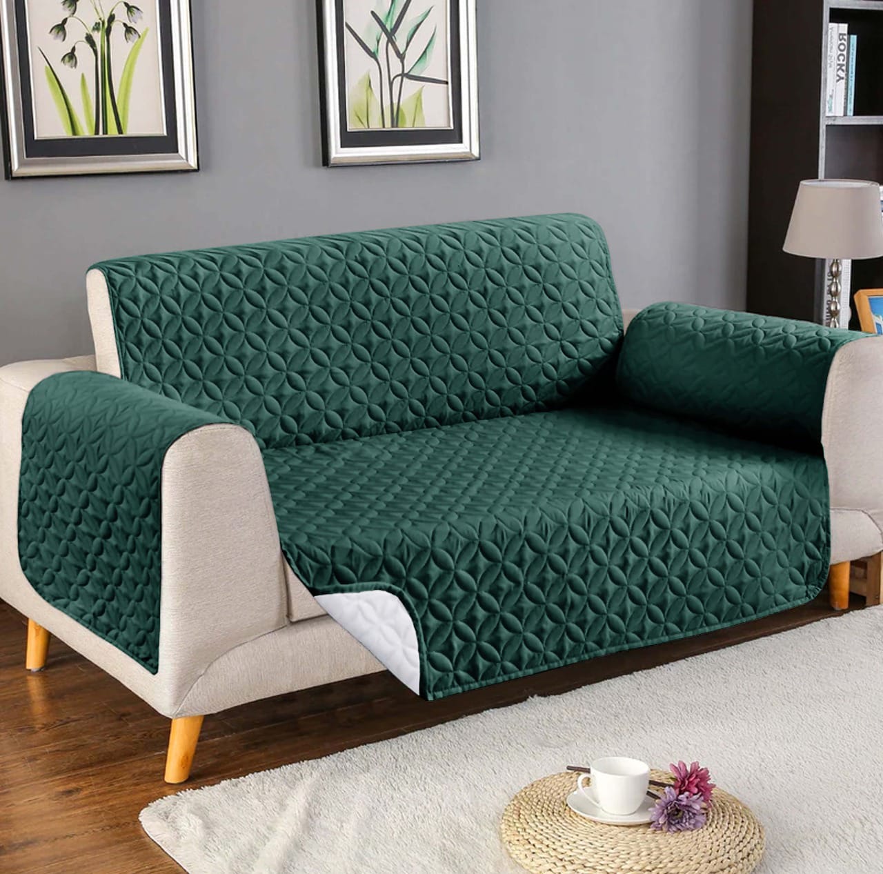 "Premium Quilted Sofa Cover – Soft, Washable & Anti-Slip Protector | SAJewelryPK