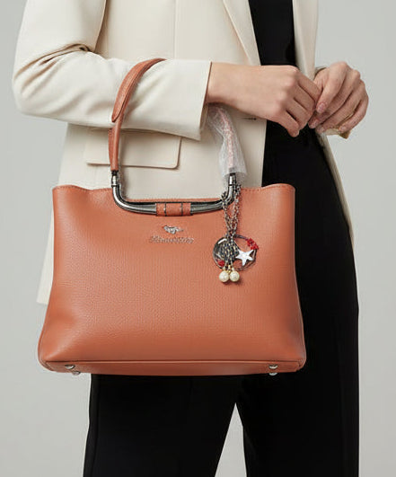 "Luxury Leather Shoulder Handbag for Women - Stylish Crossbody Purse with circle star Relief Ornament"SA jewelry pk