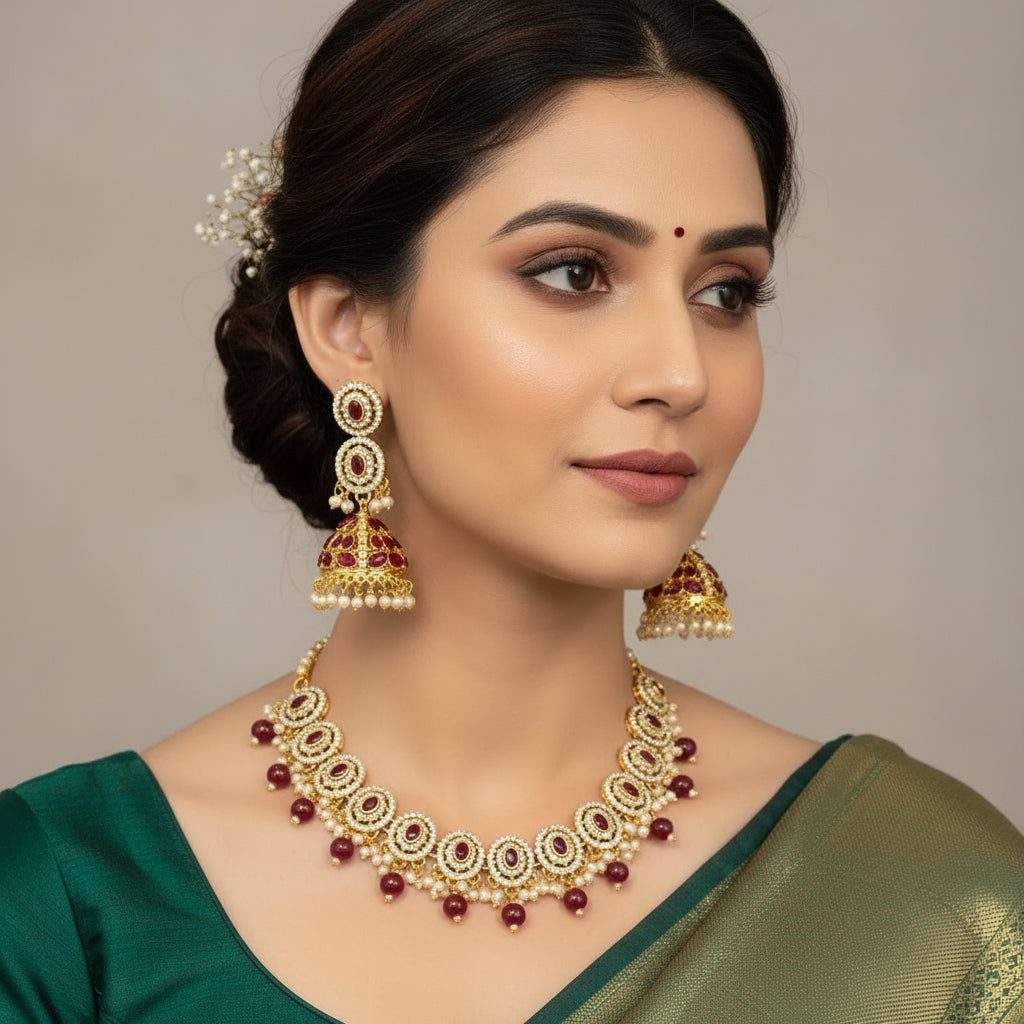 The Spotlight Party Set: Dazzling Necklace & Statement Earrings (Focuses on standing out at an event) SA jewelry pk 