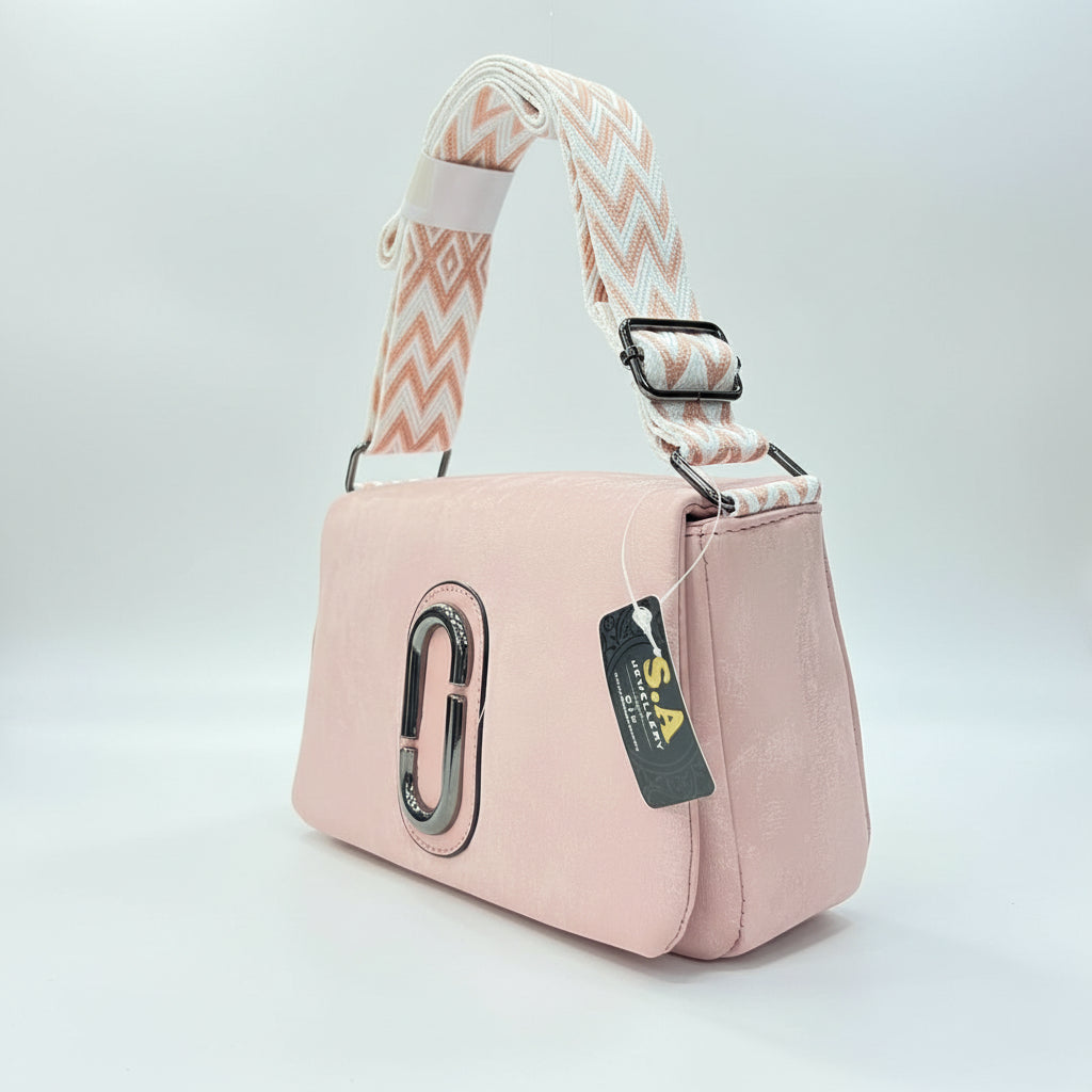 Imported Luxury Velvet Shoulder Bag  Modern Crossbody with Metallic 'O' Hardware SA jewelry pk