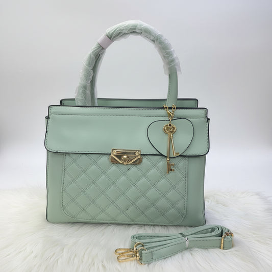 Elegant Blush Pink Quilted Handbag | Top Handle & Shoulder Strap | Faux Leather Crossbody SAjewellerypk.com