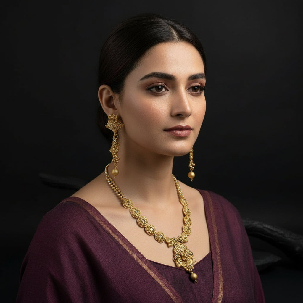 "The Grandeur of Rajasthan: Antique Kundan Meena Rajwadi Statement Necklace Set"SA jewellery pk