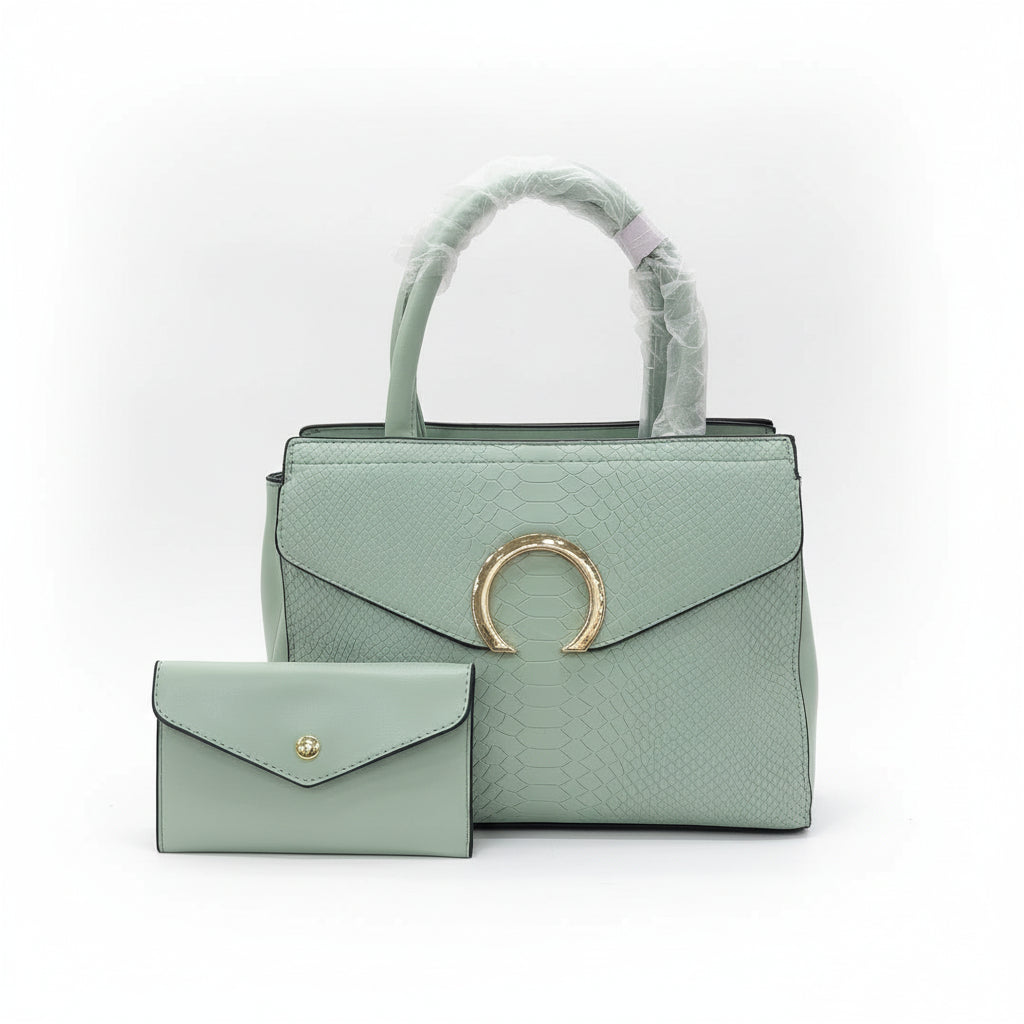 Women's Trendy 2-in-1 Satchel Handbag Set with Crossbody Strap | Imported PU Leather SA jewellery pk