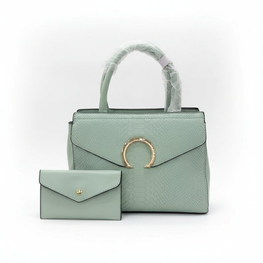 Women's Trendy 2-in-1 Satchel Handbag Set with Crossbody Strap | Imported PU Leather SA jewellery pk